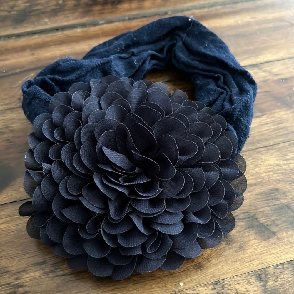 Navy Flower Headband
